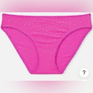 Victoria's Secret Stretch Cotton Scatter Shine Bikini Panty - Fucsia Frenzy S